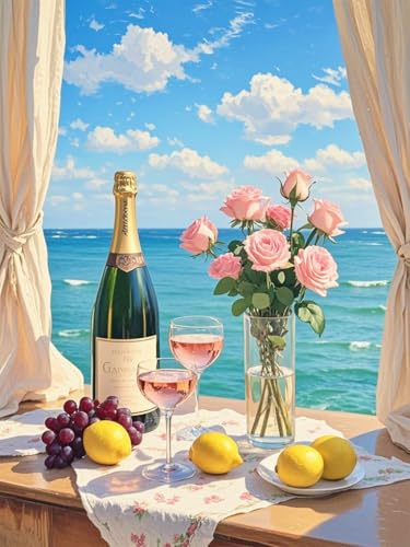 ZRIZQ Landscape Paint by Numbers Kit for Adults Beginner,Flowers Sea,16x20 | Full set with wooden brushes,rolled canvas,rich paints.Calming activity.Beginner friendly.Just open and paint. - color: 16"X20"Rolled Canvas-Flowers 1