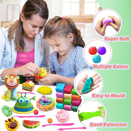 Air Dry Clay 76 Colors, Modeling Magic Clay Gift for Kids - color: 76 Colors