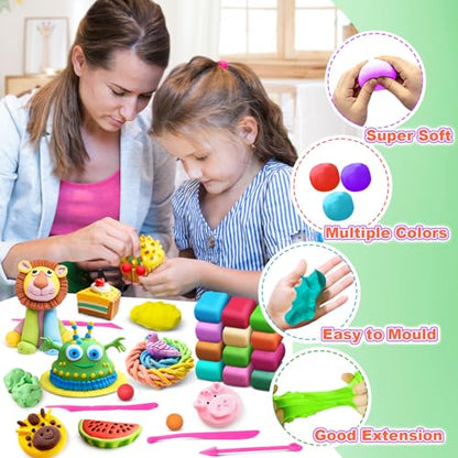 Air Dry Clay 76 Colors, Modeling Magic Clay Gift for Kids - color: 76 Colors