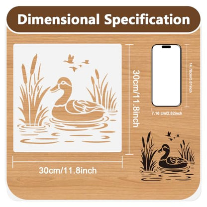 Swimming Duck DIY Painting Stencils for Wall Home Decor - style: Duck
