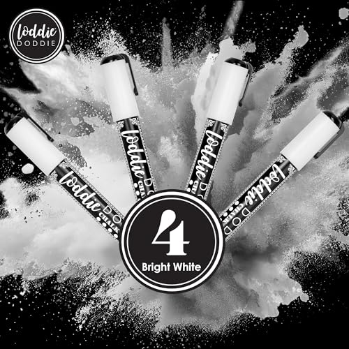 Loddie Doddie Liquid Chalk Markers, Chalk Markers for Glass, White, 4 Pack - size: 4 Count (Pack of 1)