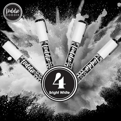 Loddie Doddie Liquid Chalk Markers, Chalk Markers for Glass, White, 4 Pack - size: 4 Count (Pack of 1)