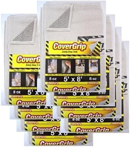 8 Oz Canvas Safety Drop Cloth, 5' x 8', (Pack Of 8) - color: 8 Pack, size: 5X8