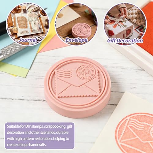 6 Pack 2"x2" Round Block Pale Pink Rubber Stamp Carving Blocks Rubber Carved Brick Soft Rubber Linoleum Block for Craft Project - style: Round