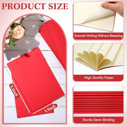 Mimorou 100 Pcs A5 Journals Notebooks Bulk,Red,Lined - color: Red, style: Lined