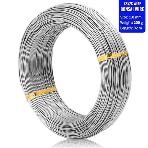 Bonsai Training Aluminum Wire, 1.0mm 18 Gauge Silvery 200g, Bendable Anodized Craft Wire, Flexible Armature Wire for Bonsai Tree Shaping, DIY Handcraft and Model Making(Silvery-1.0) - color: Silver, size: 18 Gauge