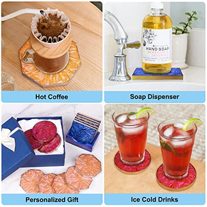 LET'S RESIN 18 Pcs Coaster Resin Molds Silicone, Coaster Molds - size: Thin Coaster