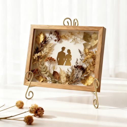 Gold Plate Stand, 10 Inch Decorative Holder for Displaying Platters, Heavy-Duty Metal Easel Stand for Picture, Photo Frame, Books and Round Objects, 1-Pack