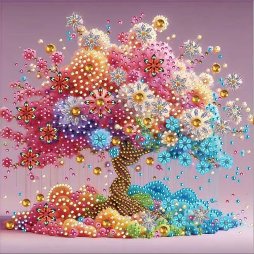 Special Shaped Rhinestone Diamond Art Kit, 5D Partial Irregular Bling Drill Blue Money Tree Diamond Painting, DIY Handmade Crystal Tree for Living Room Home Wall Decoration 11.8×11.8in (AB256) - color: AB256