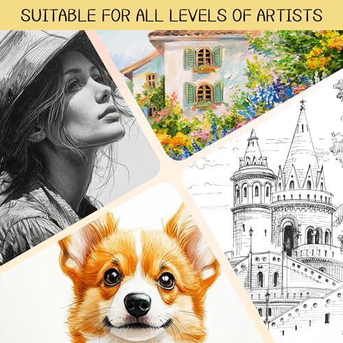 WINNER 9" x 12" Sketch Book 4 Pack, 400 Sheets Spiral Bound Art Sketchbook, 68lb/100gsm White Acid Free Drawing Pad, Sketching Doodling Drawing Writing Sketch Pad, Back to School Art Supplies, Yellow - color: Yellow, size: 9"x12"