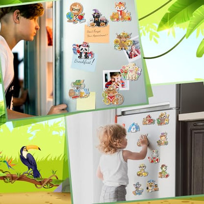 Xuhal 30 Pcs Holiday Diamond Painting Magnets Diamond Art Kits for Adults | Seasonal Animal Refrigerator Magnet, Christmas 5D Rhinestone Fridge Magnetic Sticker, Diamond Club Gifts, Small DIY Crafts - color: Holiday