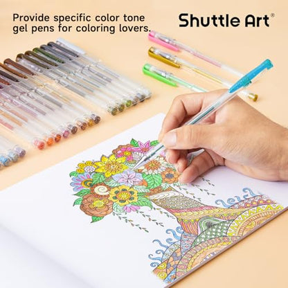 Shuttle Art 60 Pack Earth Tone Gel Pens, 30 Brown Earth Tone Gel Pens with 30 Refills for Adults Coloring Books Journaling Drawing Nature, Landscapes, Animals Scenes - color: 60 Pack Earth Tone