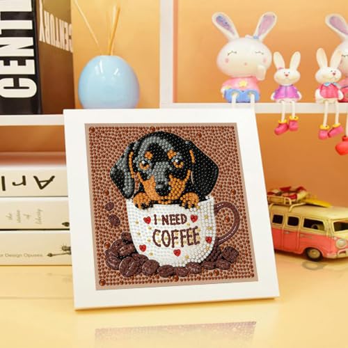 Dog Diamond Art Painting Kits for Kids with Frame Ages 4-8-12 (7x7 inch) - color: CC1149