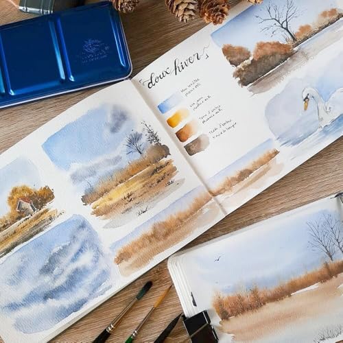 PHOENIX Artist Watercolor Paint Set - 12 Colors Half Pans Palette Quality Pigment Watercolor Travel Set Portable Tin Box for Adults, Professional Artists - color: 12 Classic Colors