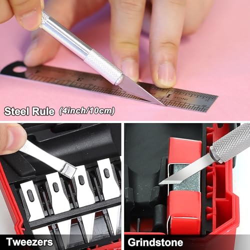 FASTPRO 31-Piece Exacto Knife, Precision Hobby Knife Kit for Art Crafts | Craft Knives with 26pcs Blades, Quick Blade Change, Organized Storage Case, For Art Work, Scrapbooking, Stencil, Modeling