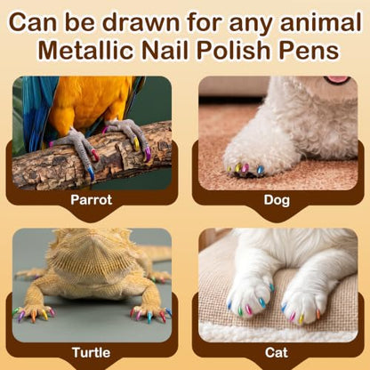 Dog Nail Polish Pens Quick Dry, Pet Safe for DIY Nails -15 Metallic Colors