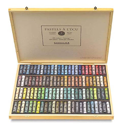 SENNELIER Extra-Soft French Pastel Full Stick for Professional Landscape Artists Wooden Box Set, 100-Colors