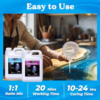 Bundle 1.5 Gallon Resin Epoxy Kit and 24 Colors Metallic Alcohol Ink Set