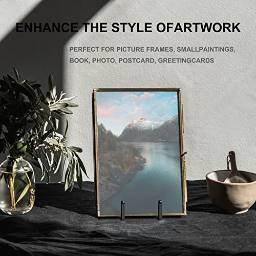 Hoewina 5 Pack 6 Inch Plate Stands for Display, Plate Holder Display Stand | Metal Frame holder stand for Book, Picture, Decorative Plate, Small Easel,Photo and Platter, Tabletop Art (Black)