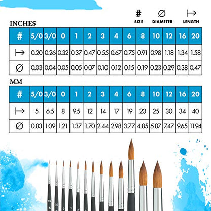 Princeton Aqua Elite, Series 4850, Synthetic Kolinsky Watercolor Paint Brush,Round, 12 - size: Size 12