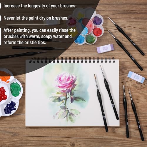 Mr. Pen- Miniature Paint Brushes, 9 Pcs, Detail Paint Brush Set - color: Black