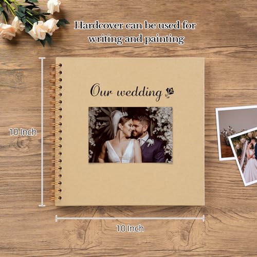 potricher 10 x 10 Inch DIY Scrapbook Photo Album 40 Pages, Yellow - color: Yellow, size: 10 Inch 40 Pages