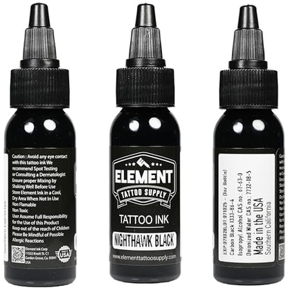 Element Tattoo Supply Nighthawk Black Tattoo Ink 1 oz - size: 1oz
