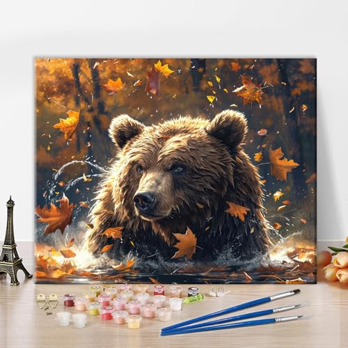 TUMOVO Adult Paint by Numbers Kit Brown Bear - color: Bear