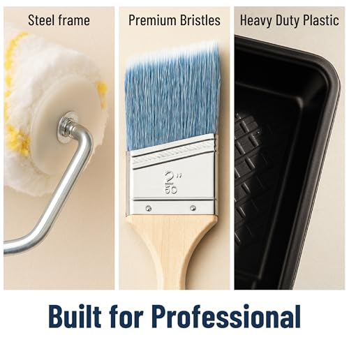 Bates- Paint Roller Kit, 19 pcs, Roller Set with Microfiber Sleeves & Frame | for Walls, Cabinets, Interior and Exterior Painting - style: Microfiber 9", 4", 19 pcs