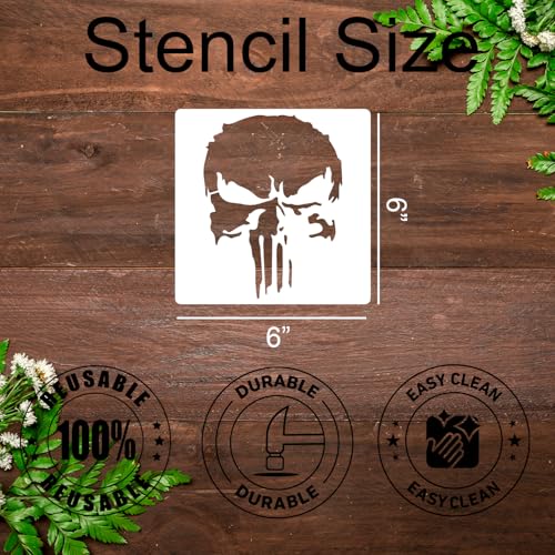Skull Stencil Skeleton Stencils for Painting 6" - style: Skull/6in