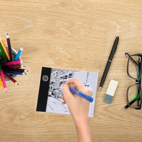 Msiud A6 LED Tracing Light Board, Adjustable Brightness Control for Art | Drawing Sketching Projects, Flip Book Creation, Animation Frame Development, Stencil Transfer Applications, Artwork Copying