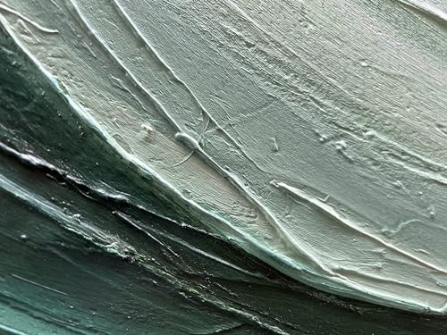 Art 24x48 Inch Hand-Painted Green Texture Oil Painting Modern Abstract Canvas Art Home wall Decoration - color: Dn168