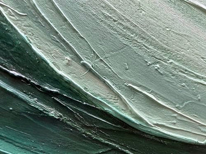 Art 24x48 Inch Hand-Painted Green Texture Oil Painting Modern Abstract Canvas Art Home wall Decoration - color: Dn168