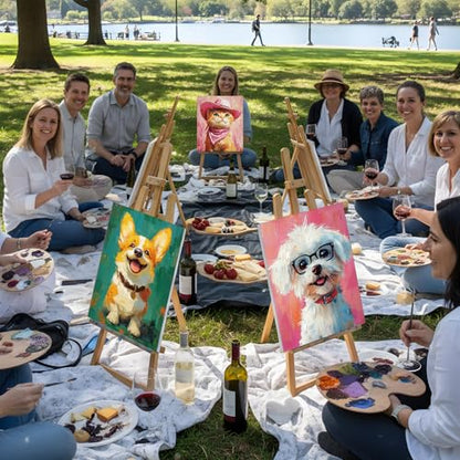 Cholemy 36 Pcs Paint and Sip Kit Gift for Adults 8''x10'',Animal | Pre Drawn Canvas, Painting DIY Afro Acrylic Painting Kit, Wood Easel Brushes, Date Night Bulk, Summer Halloween Party - style: Animals