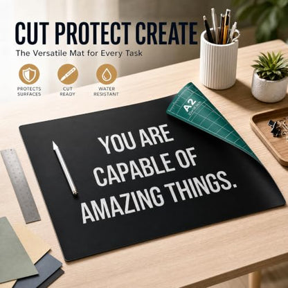 23" x 17" Self Healing PVC Cutting Mat, A2-Black or Green - color: A2-Black or Green