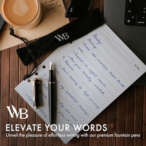 Wordsworth & Black Luxury Fountain Pen Set for Writing, Medium Nib, Black - color: Black Gold, style: Medium Nib
