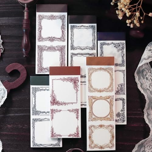 Alideco 180pcs Vintage Lace border Scrapbooking Paper for Journaling Supplies, Decorative Craft Paper for Junk Journals (roumanzhimeng) - color: roumanzhimeng