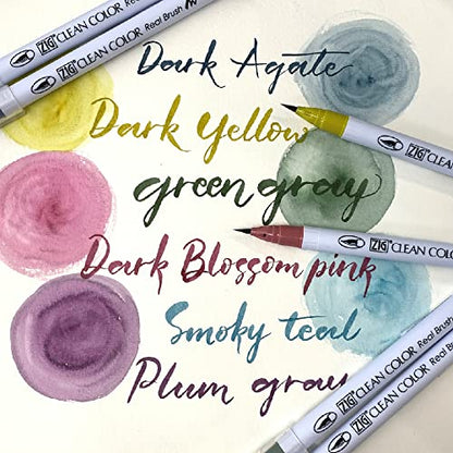 Kuretake ZIG CLEAN COLOR Real Brush 6 colors set Smoky Colors - style: 6 Smoky Color set