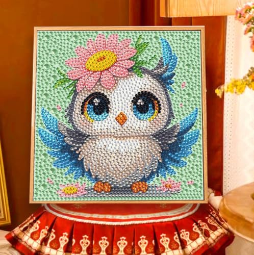 JATOK Diamond Art Kits for Kids, Gem Craft Kits, 6 Pack, Animals, 6 x 6 in - color: Amber