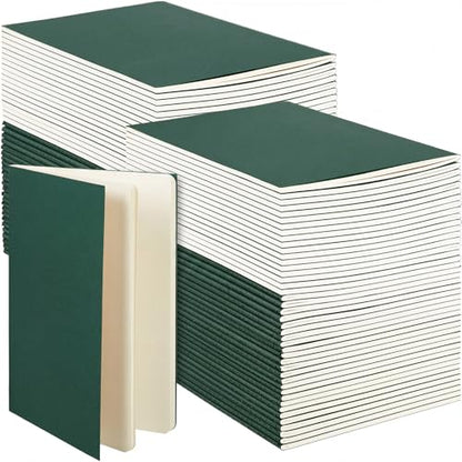 Mimorou 100 Pcs A5 Journals Notebooks Bulk,Green,Unlined - color: Green, style: Unlined