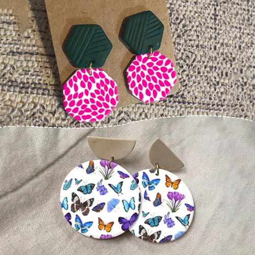 20 Pcs Clay Transfer Paper for DIY Art Crafts, Halloween Skull Floral Butterfly Heart 4 Pattern Design Water Polymer Clay Transfer Sheets Paper for Polymer Clay Jewelry Earrings Making 5.82X3.93 in - color: 4 Pattern Sets