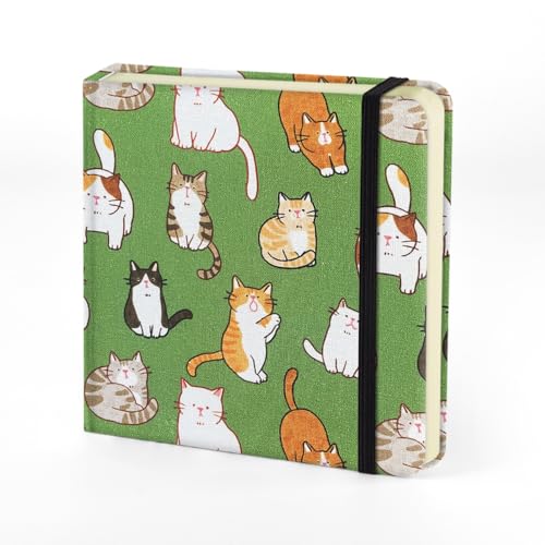 5x5" Sketchbook,Pocket Hardcover Notebooks,Sketch Books for Drawing Writing | 80gsm Blank Paper,96Sheet/192Pages,Cloth Cover,Portable Small Size for Sketching,Diary Memo Planner.Cat - color: Cloth-Cat