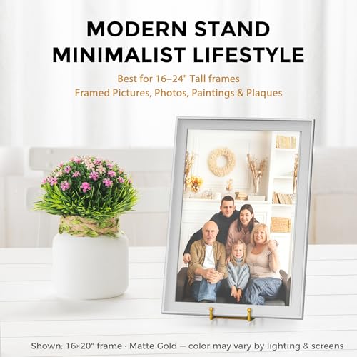 TR-LIFE 12 Inch Large Plate Stands/holder for Display - Metal Picture Frame Holder Stand + Small Easels for Platter, Book, Plaques, Photo, Tabletop Art (Gold 2 Pack) - size: 12 Inch