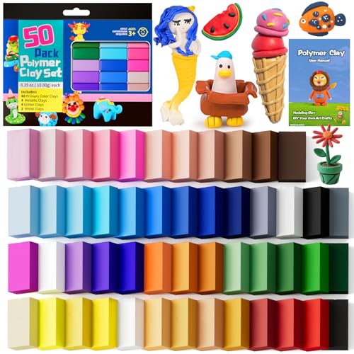 CiaraQ Polymer Clay Kit, Mini Modeling Clay Set - color: 48 Colors