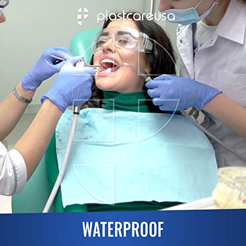 Disposable Dental Bibs 13"x18" (125 Pack) - 3 Ply Waterproof Tattoo Bib Sheet for Patients - Dentist or Medical Tray Cover and Nail Table Cover Supplies, Blue - color: Blue