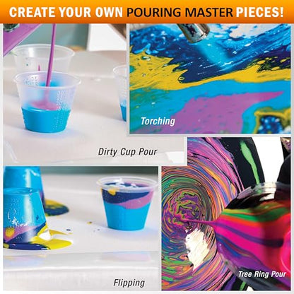 Pouring Masters Red Interference Pearl Special Effects Acrylic Pouring Paint - Premium 8-Ounce Pre-Mixed Fluid Acrylic Paint - Fluid Art Supplies for Canvas, Wood, Paper, Tile & Rocks - color: Red, size: 8 Fl Oz (Pack of 1)