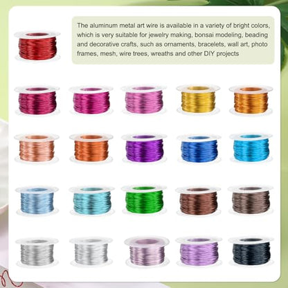 HARFINGTON 20 Gauge Aluminum Craft Wire 0.8mm 98.5ft Flexible Bendable Anodized Metal Jewelry Sculpting Wire for Jewelry Making Modelling Craft DIY, Brown - color: Brown, size: 30M x 0.8mm