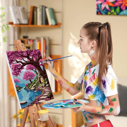 JOOZ Landscape Paint by Numbers Kit for Adults with Frame, 8x12 Inch - color: Landscape 080