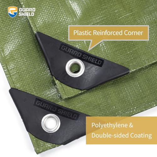 GUARD SHIELD Heavy Duty Tarp 30x40 Feet Green Multi Purpose Thick Waterproof Poly Tarp Cover 10mil - color: Green, size: 30x40