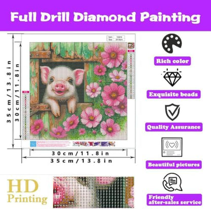 WUSARPLY Pig Diamond Painting Kits for Adults Beginner - color: YA016